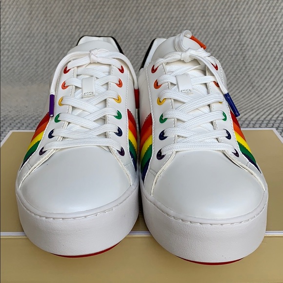 MICHAEL KORS POPPY LACE UP NAPPA PU OPTICWHT/BLK - Picture 8 of 16